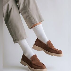 Dolce Vita toffee color suede lug loafers, size 8.5